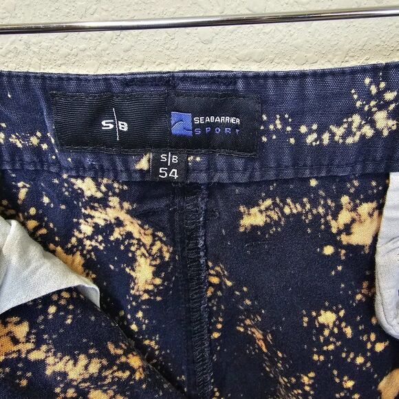 Sea Barrier Men’s Custom Bleach Splattered Navy Cargo Shorts. Size 54 - Picture 4 of 5